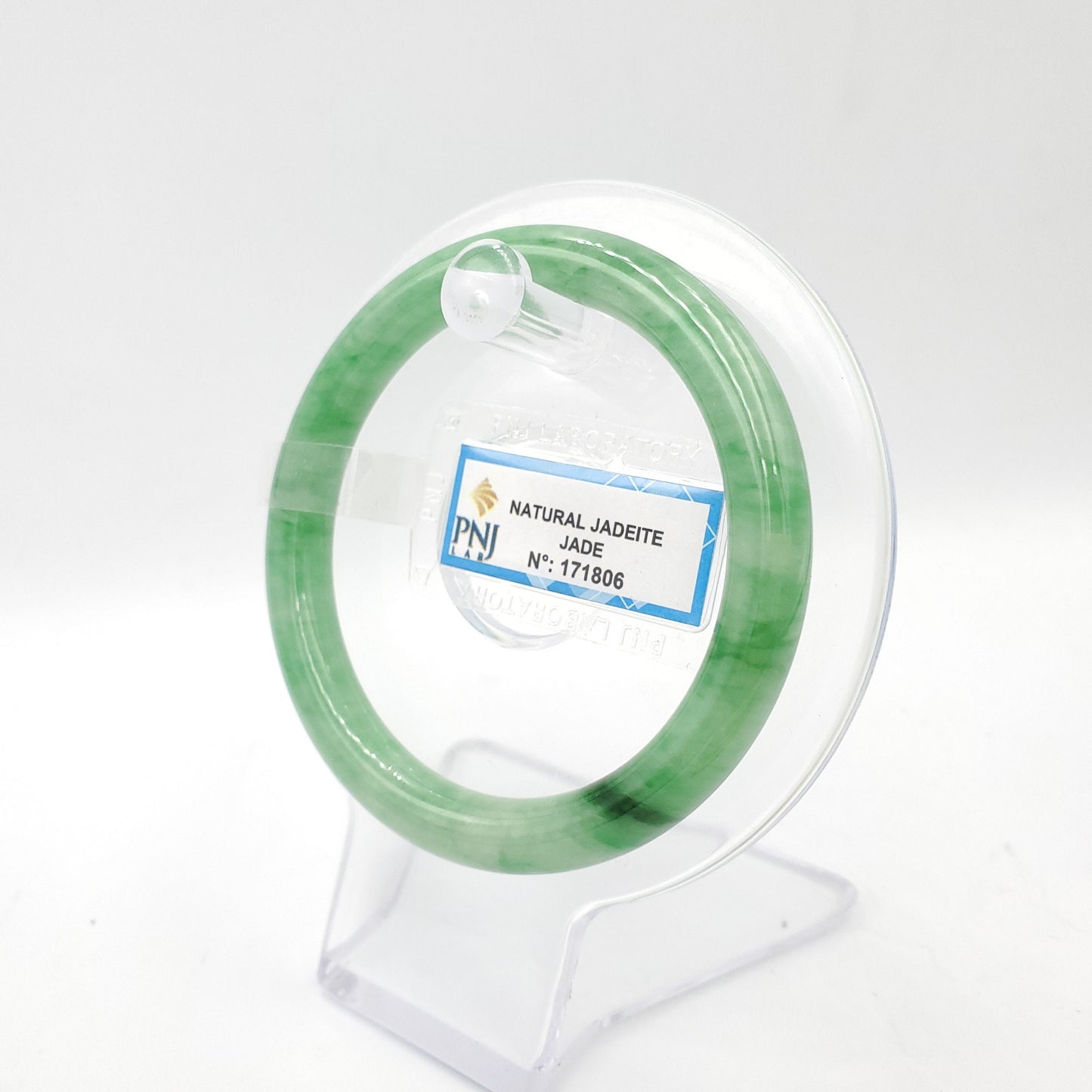 Yingmart 54mm PNJ171806 Certified Genuine Green Natural Jadeite Jade Bangle Bracelet, Real Gemstone, Vintage Jewelry, Accessories