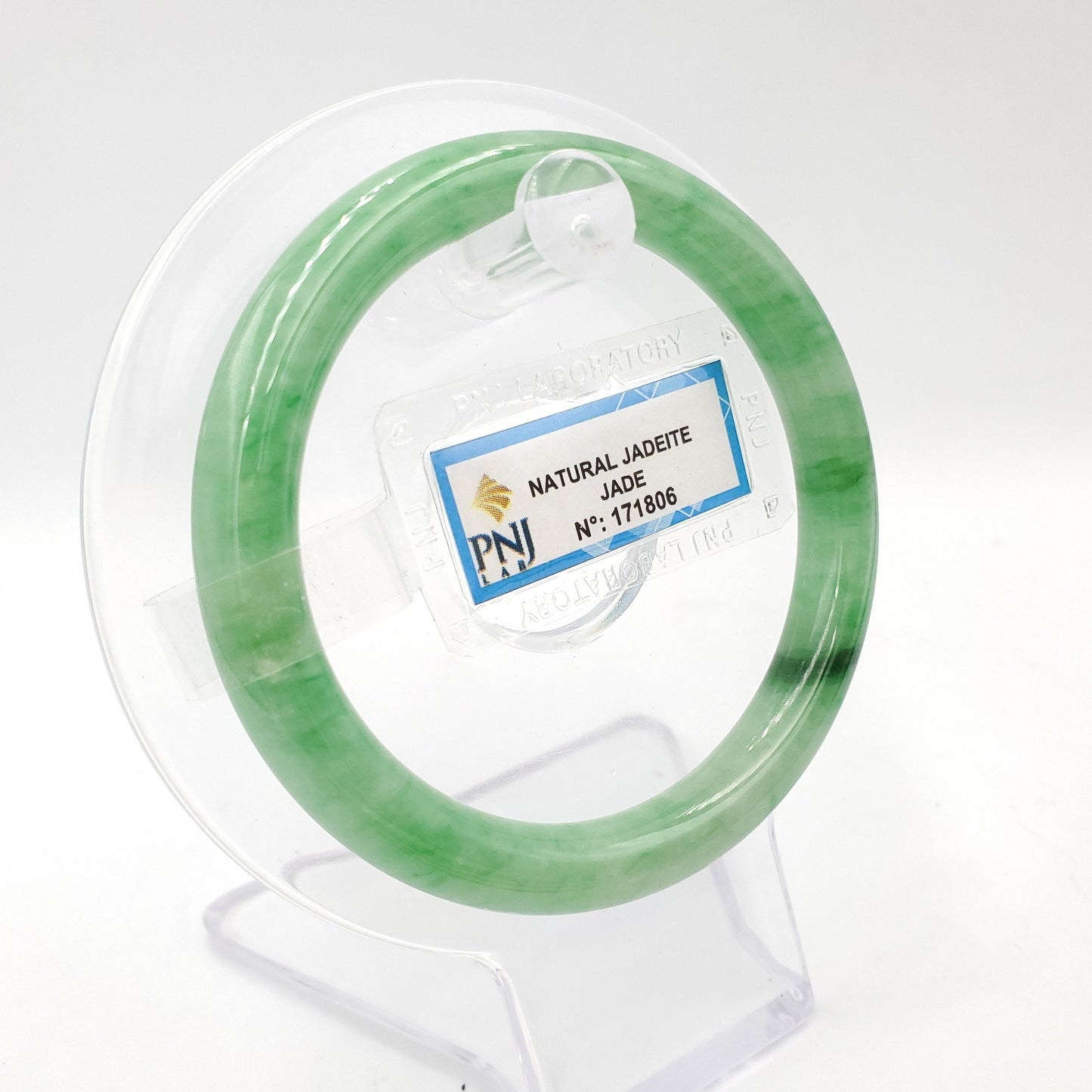 Yingmart 54mm PNJ171806 Certified Genuine Green Natural Jadeite Jade Bangle Bracelet, Real Gemstone, Vintage Jewelry, Accessories