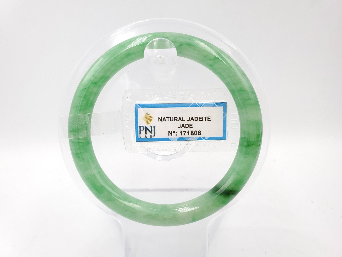 Yingmart 54mm PNJ171806 Certified Genuine Green Natural Jadeite Jade Bangle Bracelet, Real Gemstone, Vintage Jewelry, Accessories