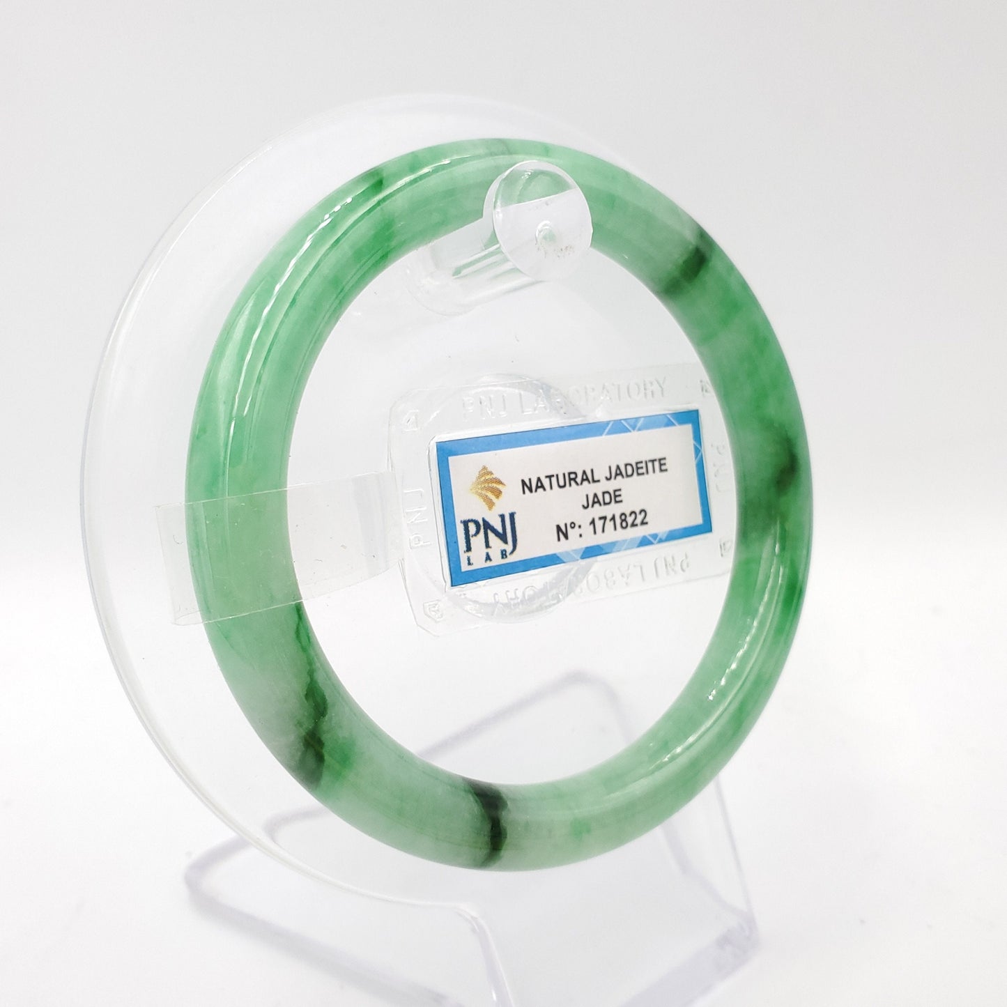 Yingmart 54mm PNJ Certified Genuine Green Natural Jadeite Jade Bangle Bracelet, Real Gemstone, Vintage Jewelry, Accessories