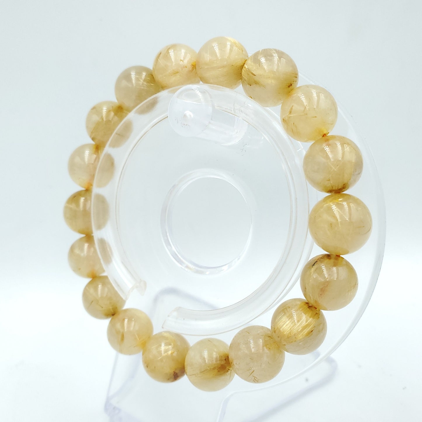 Yingmart 6mm to 13mm Natural Golden Rutilated Quartz Chain/Beaded Bracelet, Real Gemstone, Vintage Jewelry, Accessories, Gift for her