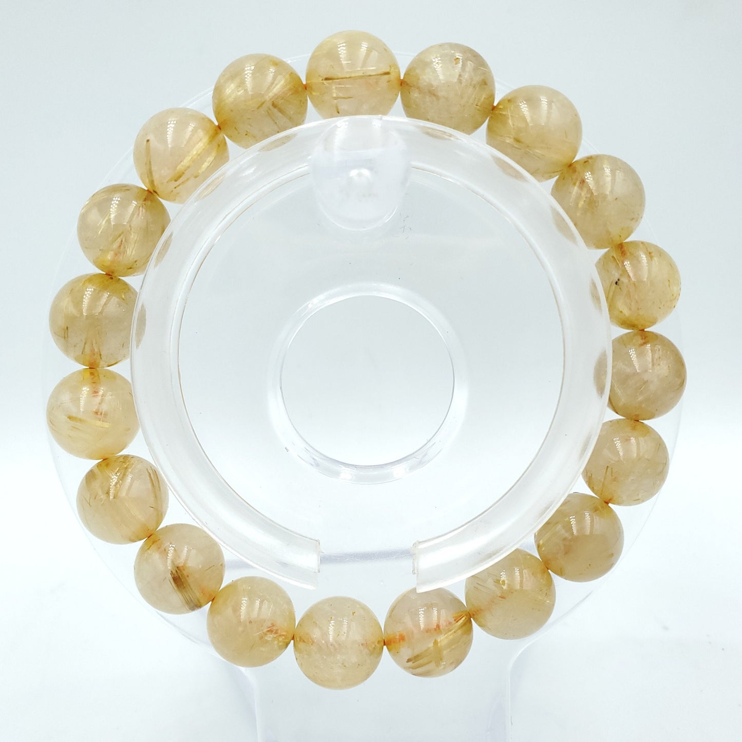 Yingmart 6mm to 13mm Natural Golden Rutilated Quartz Chain/Beaded Bracelet, Real Gemstone, Vintage Jewelry, Accessories, Gift for her