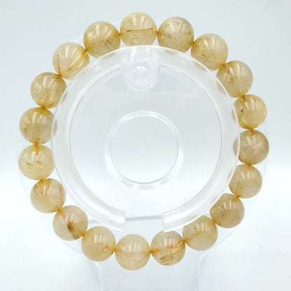 Yingmart 6mm to 13mm Natural Golden Rutilated Quartz Chain/Beaded Bracelet, Real Gemstone, Vintage Jewelry, Accessories, Gift for her