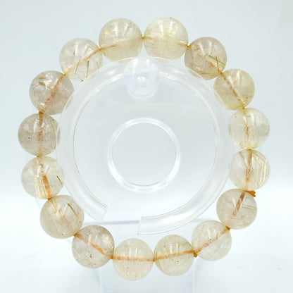 Yingmart 6mm to 13mm Natural Golden Rutilated Quartz Chain/Beaded Bracelet, Real Gemstone, Vintage Jewelry, Accessories, Gift for her