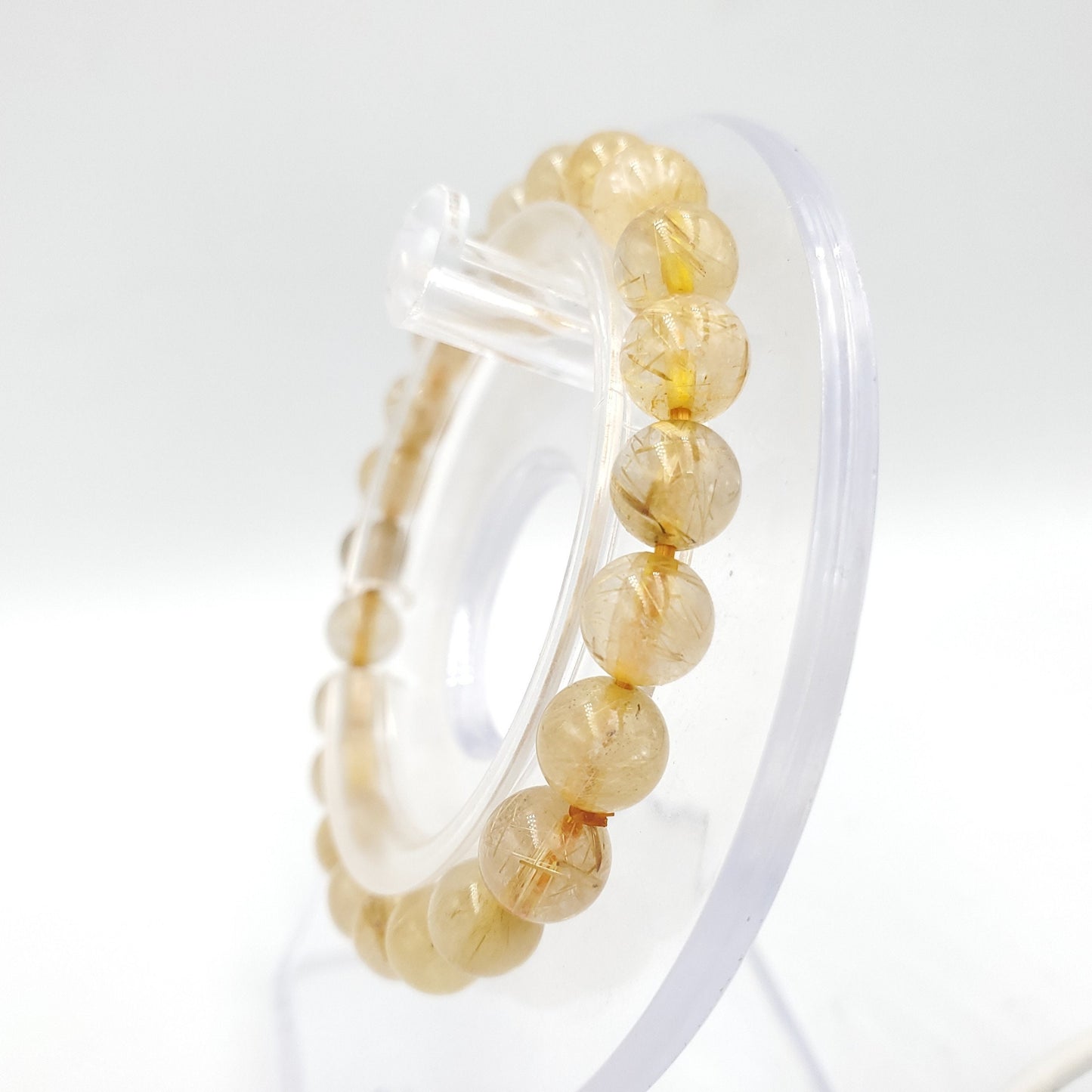 Yingmart 6mm to 13mm Natural Golden Rutilated Quartz Chain/Beaded Bracelet, Real Gemstone, Vintage Jewelry, Accessories, Gift for her
