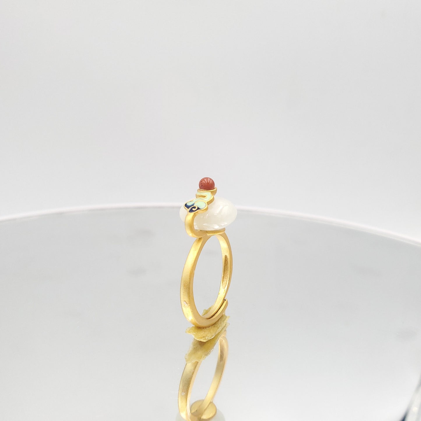 Yingmart RSJ004 Gold Plated Silver Cloud Marble Ring,gemstone, jewelrydesigner,green jade, gemstone lover, gemstone jewellery