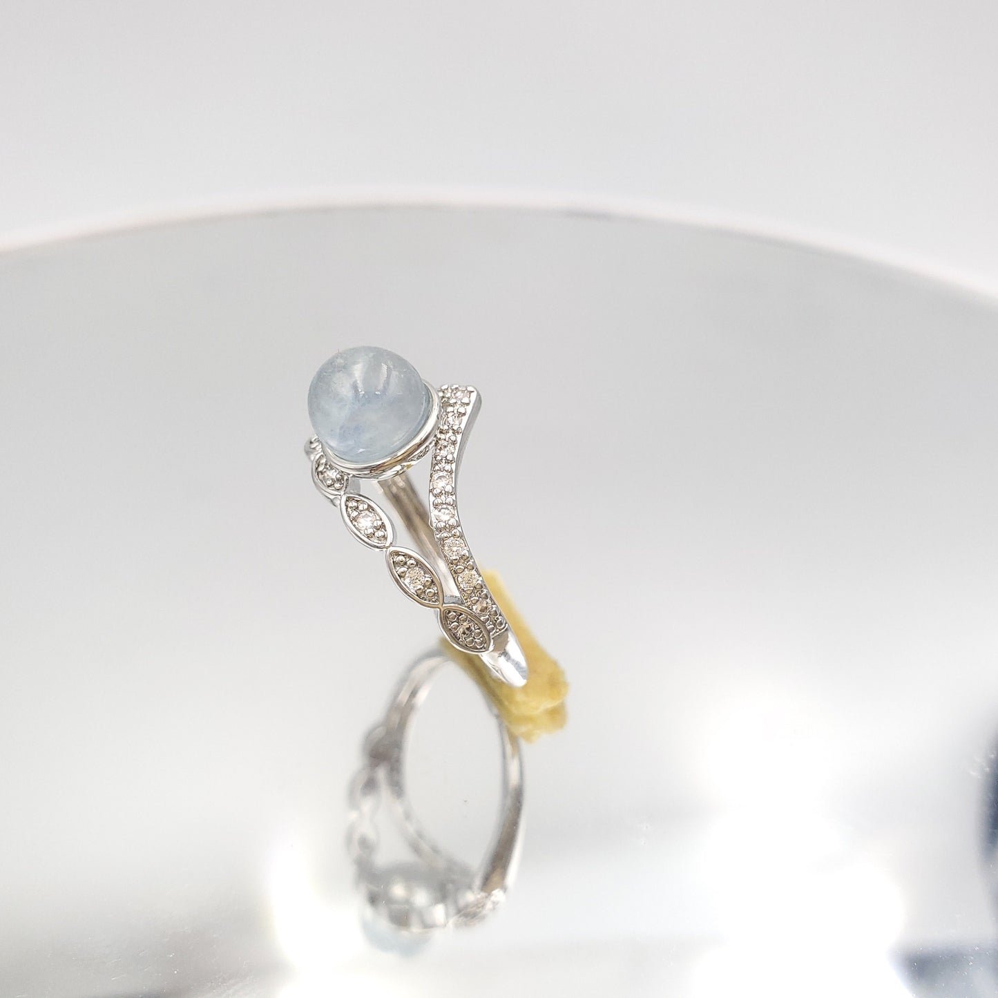 Yingmart RSMS001 Crown Shade Moonstone Sterling Silver S925 Rings ,gemstone, jewelrydesigner,green jade, gemstone lover, gemstone jewellery