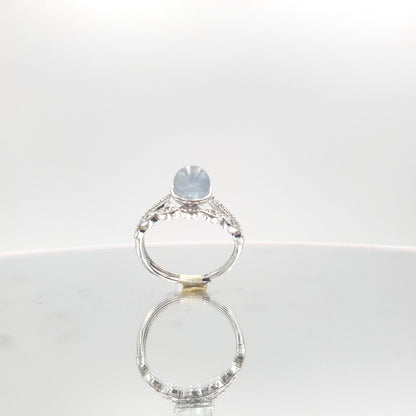 Yingmart RSMS001 Crown Shade Moonstone Sterling Silver S925 Rings ,gemstone, jewelrydesigner,green jade, gemstone lover, gemstone jewellery