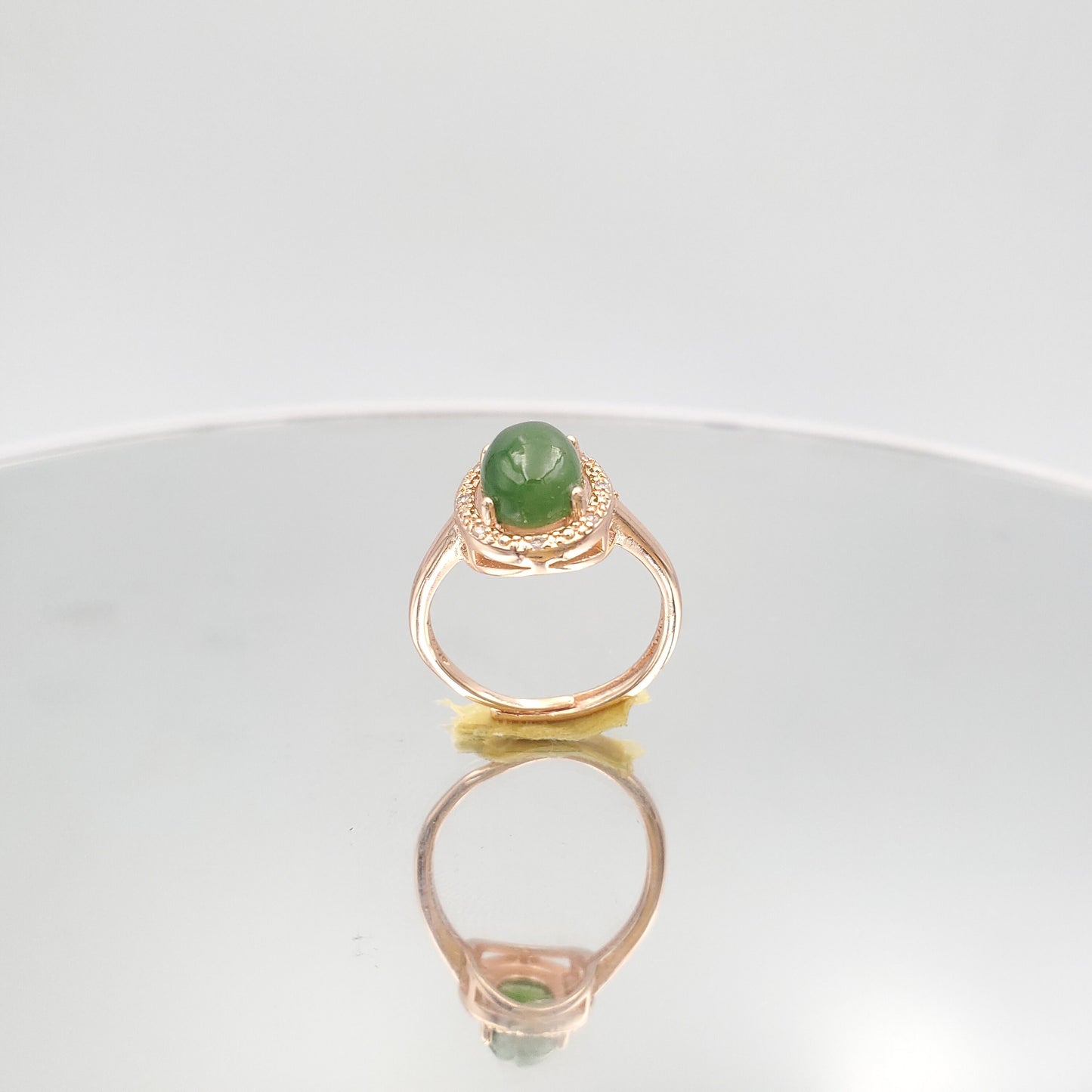 Yingmart Gold Plated Silver 18K Jade Ring,gemstone, jewelrydesigner,green jade, gemstone lover, gemstone jewellery