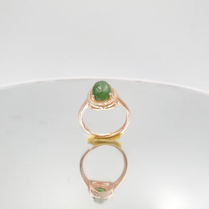 Yingmart Gold Plated Silver 18K Jade Ring,gemstone, jewelrydesigner,green jade, gemstone lover, gemstone jewellery