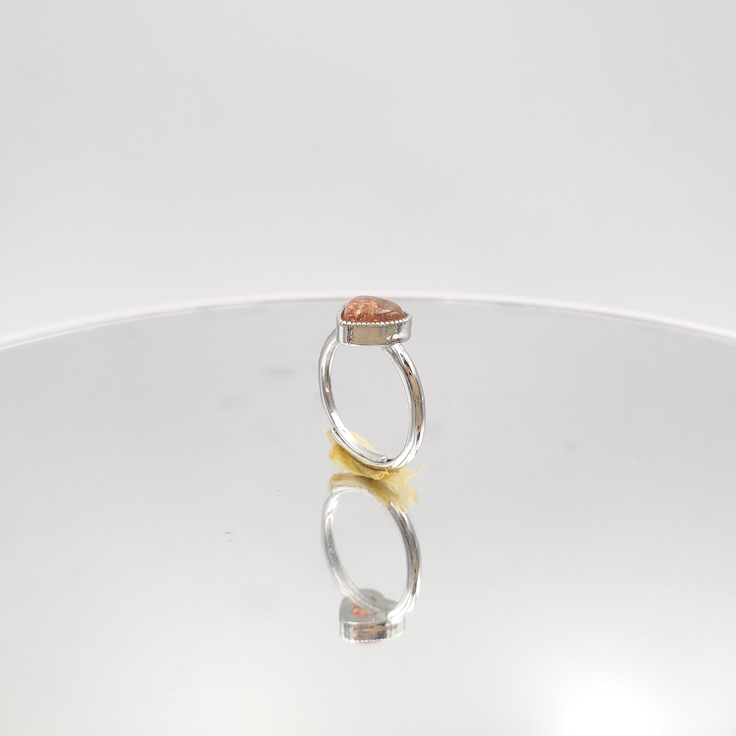 Yingmart Strawberry Quartz Heart Silver Ring,gemstone, jewelrydesigner,green jade, gemstone lover, gemstone jewellery