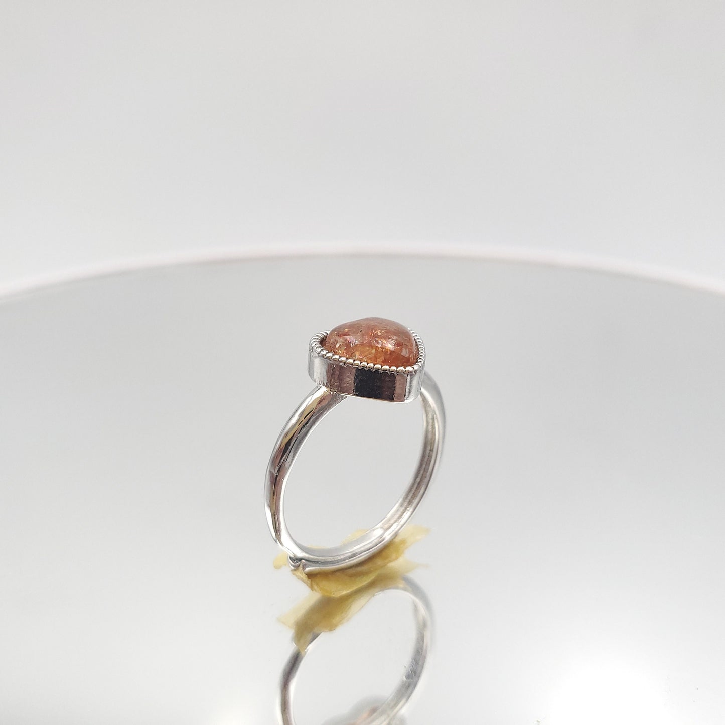 Yingmart Strawberry Quartz Heart Silver Ring,gemstone, jewelrydesigner,green jade, gemstone lover, gemstone jewellery