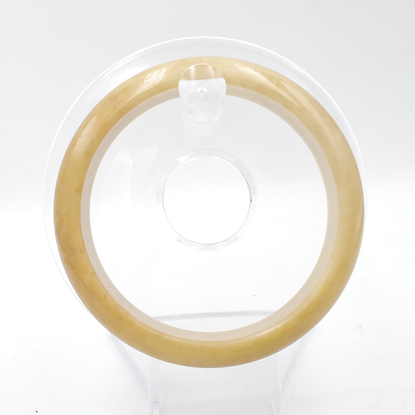Yingmart 58mm 70BJY58007 Genuine Burmese Jade A Yellow Jaideite Bangle Bracelet, Vintage Jewelry, Accessories