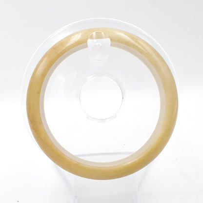 Yingmart 58mm 70BJY58007 Genuine Burmese Jade A Yellow Jaideite Bangle Bracelet, Vintage Jewelry, Accessories