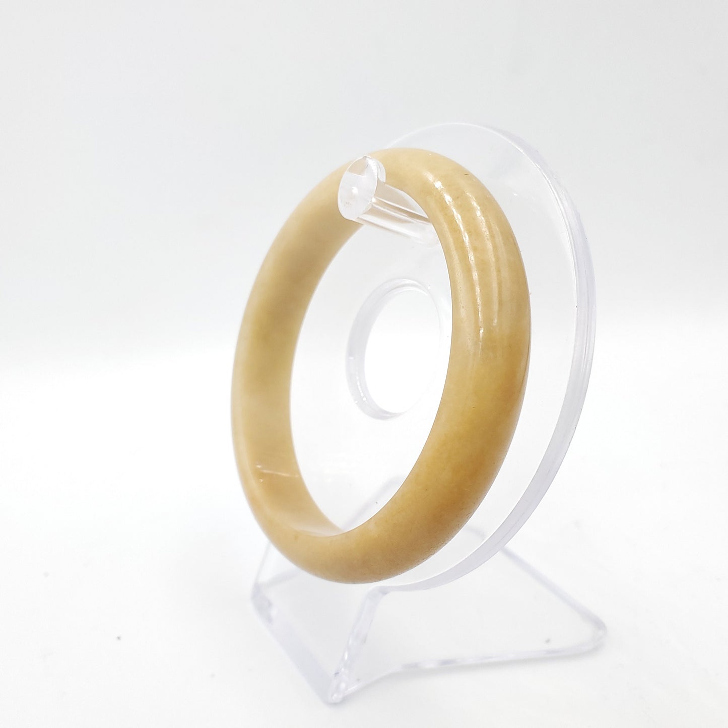 Yingmart 58mm 70BJY58007 Genuine Burmese Jade A Yellow Jaideite Bangle Bracelet, Vintage Jewelry, Accessories