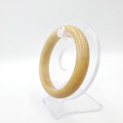 Yingmart 58mm 70BJY58007 Genuine Burmese Jade A Yellow Jaideite Bangle Bracelet, Vintage Jewelry, Accessories
