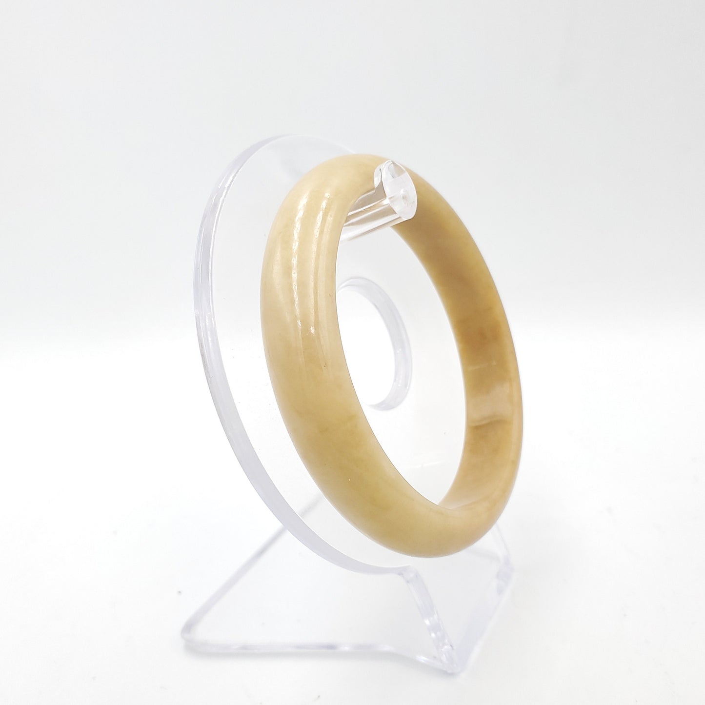 Yingmart 58mm 70BJY58007 Genuine Burmese Jade A Yellow Jaideite Bangle Bracelet, Vintage Jewelry, Accessories