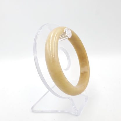Yingmart 58mm 70BJY58007 Genuine Burmese Jade A Yellow Jaideite Bangle Bracelet, Vintage Jewelry, Accessories