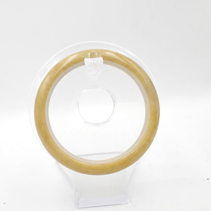 Yingmart 58mm 70BJY58008 Genuine Burmese Jade A Yellow Jaideite Bangle Bracelet, Vintage Jewelry, Accessories