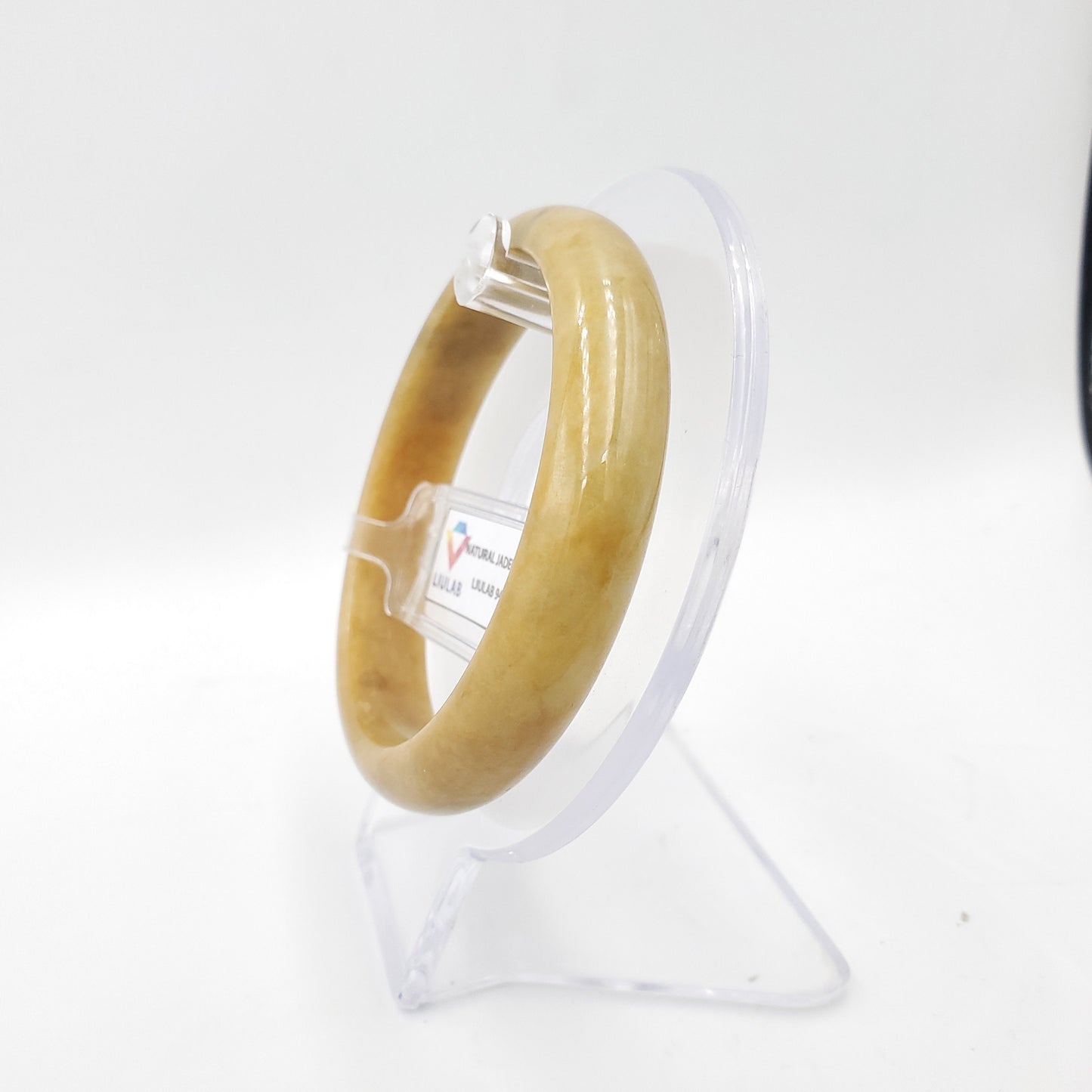 Yingmart 58mm 70BJY58009 Genuine Burmese Jade A Yellow Jaideite Bangle Bracelet, Vintage Jewelry, Accessories