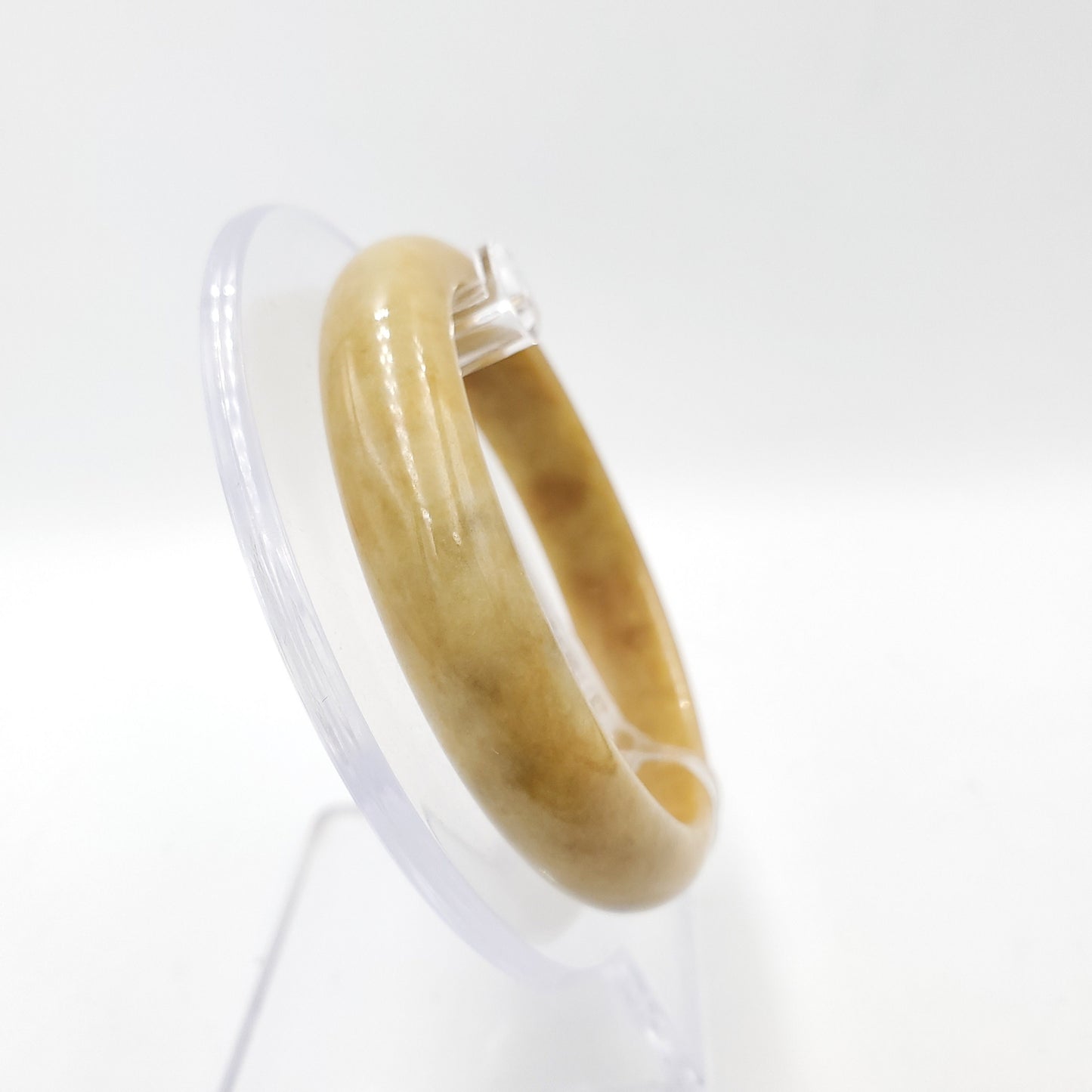Yingmart 58mm 70BJY58009 Genuine Burmese Jade A Yellow Jaideite Bangle Bracelet, Vintage Jewelry, Accessories