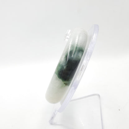 Yingmart 54mm 72BJGB54001 Genuine Burmese Jade A Light Green with Black spot Jaideite Bangle Bracelet, Vintage Jewelry, Accessories
