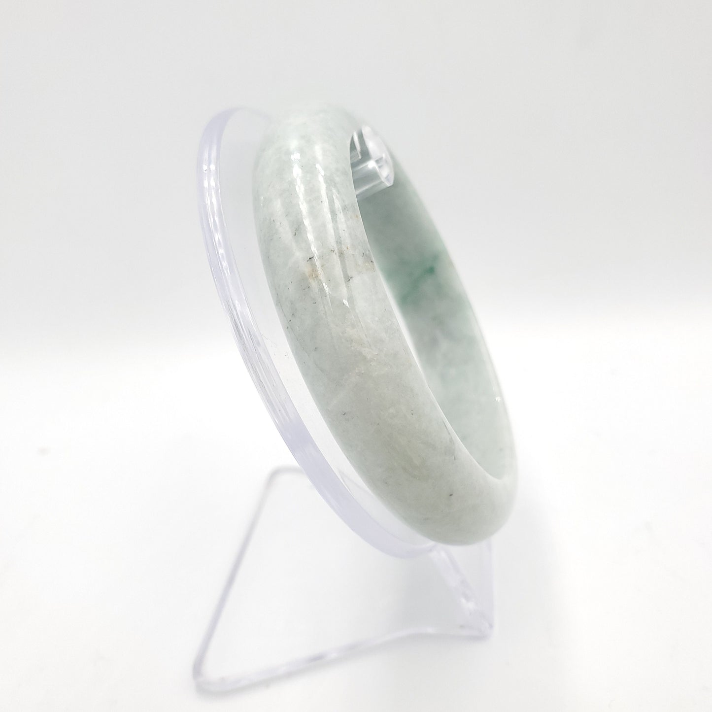 Yingmart 60mm 14BJLG60017 Genuine Burmese Jade A Light Green Jaideite Bangle Bracelet, Vintage Jewelry, Accessories