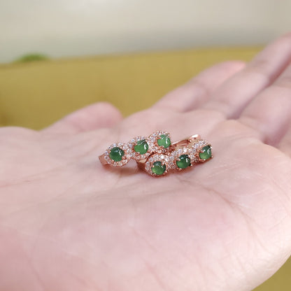 Yingmart Certified Genuine Icy Green Burmese Type A Jadeite Jade Gemstone Earrings Made With 925 Sterling Silver earrings, Gift for Women