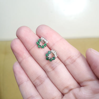 Yingmart Certified Genuine Icy Green Burmese Type A Jadeite Jade Gemstone Earrings Made With 925 Sterling Silver earrings, Gift for Women