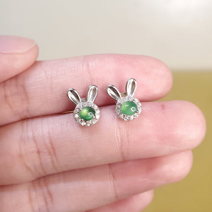 Yingmart Certified Genuine Icy Green Burmese Type A Jadeite Jade Gemstone Earrings Made With 925 Sterling Silver earrings, Gift for Women