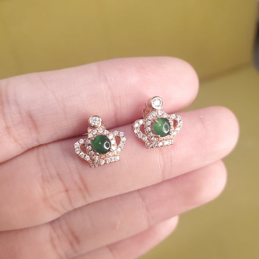 Yingmart certified genuine icy green burmese type a jadeite jade gemstone earrings made with 925 sterling silver earrings, gift for women