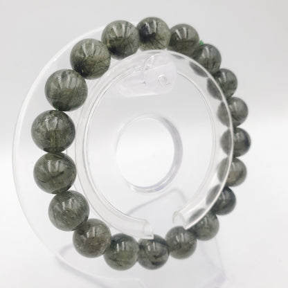 Yingmart 6mm to 13mm Natural Green Rutilated Quartz Chain/Beaded Bracelet, Real Gemstone, Vintage Jewelry, Accessories, Gift for her