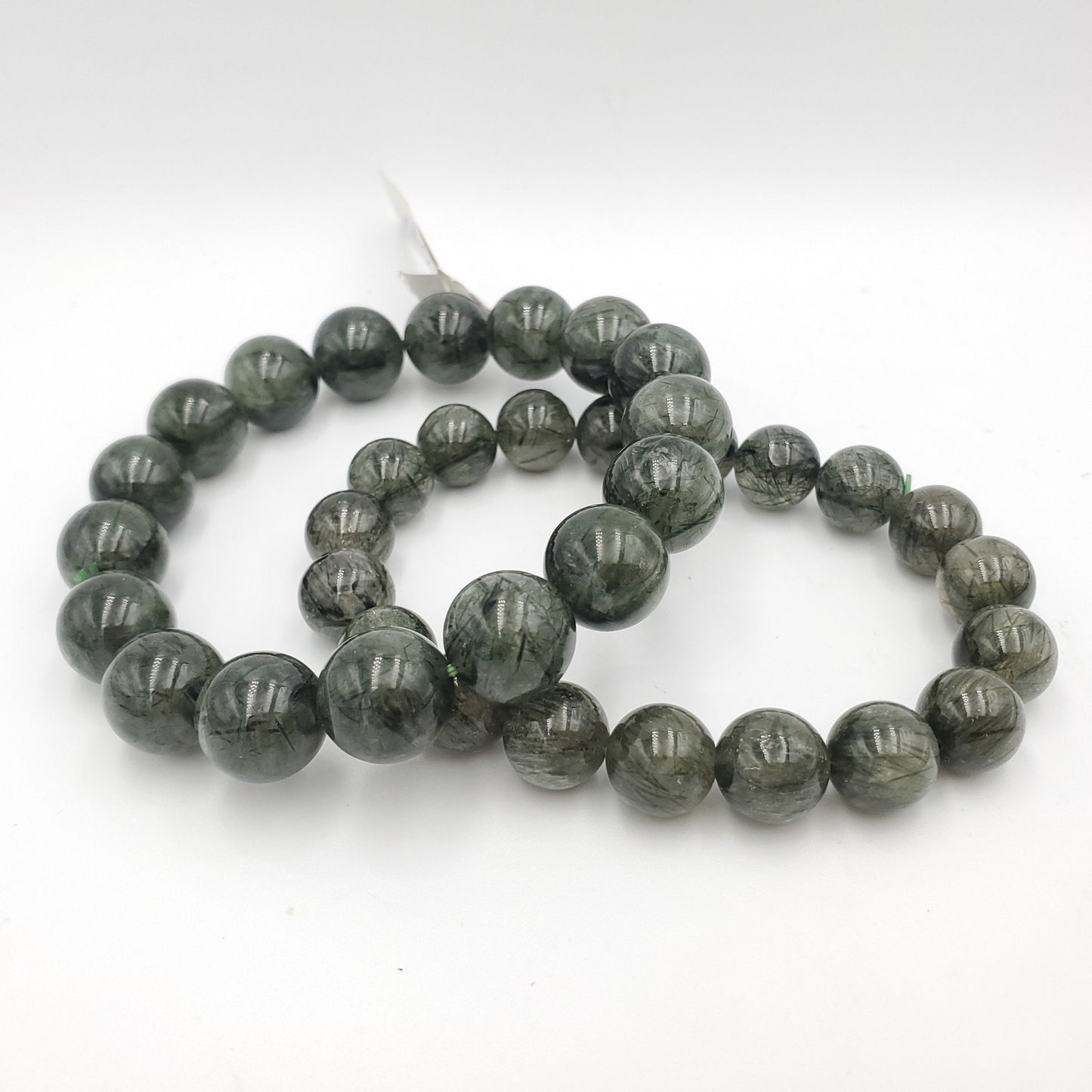 Yingmart 6mm to 13mm Natural Green Rutilated Quartz Chain/Beaded Bracelet, Real Gemstone, Vintage Jewelry, Accessories, Gift for her