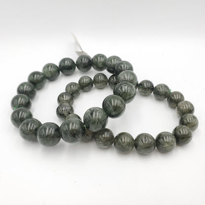 Yingmart 6mm to 13mm Natural Green Rutilated Quartz Chain/Beaded Bracelet, Real Gemstone, Vintage Jewelry, Accessories, Gift for her