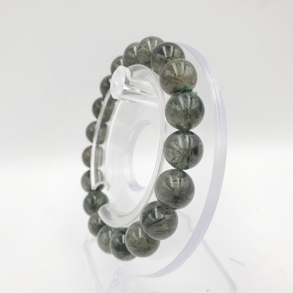 Yingmart 6mm to 13mm Natural Green Rutilated Quartz Chain/Beaded Bracelet, Real Gemstone, Vintage Jewelry, Accessories, Gift for her