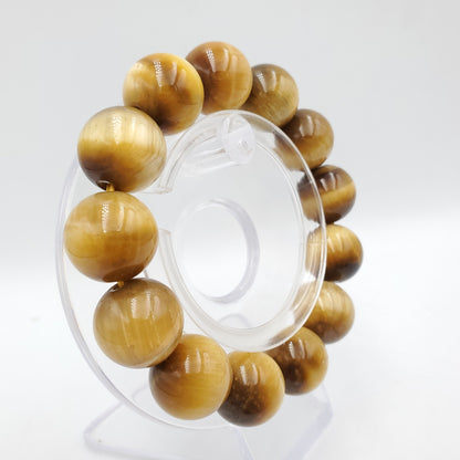 Yingmart 11 mm to 16mm Tiger's eye Yellow Quartz Bracelets, Real Gemstone Bracelet, Crystal Bracelet, Vintage Jewelry Gifts for Women