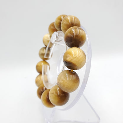 Yingmart 11 mm to 16mm Tiger's eye Yellow Quartz Bracelets, Real Gemstone Bracelet, Crystal Bracelet, Vintage Jewelry Gifts for Women