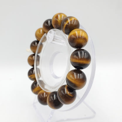 Yingmart 11 mm to 16mmTiger's Brown Yellow Quartz Bracelets, Real Gemstone Bracelet, Crystal Bracelet, Vintage Jewelry Gifts for Women