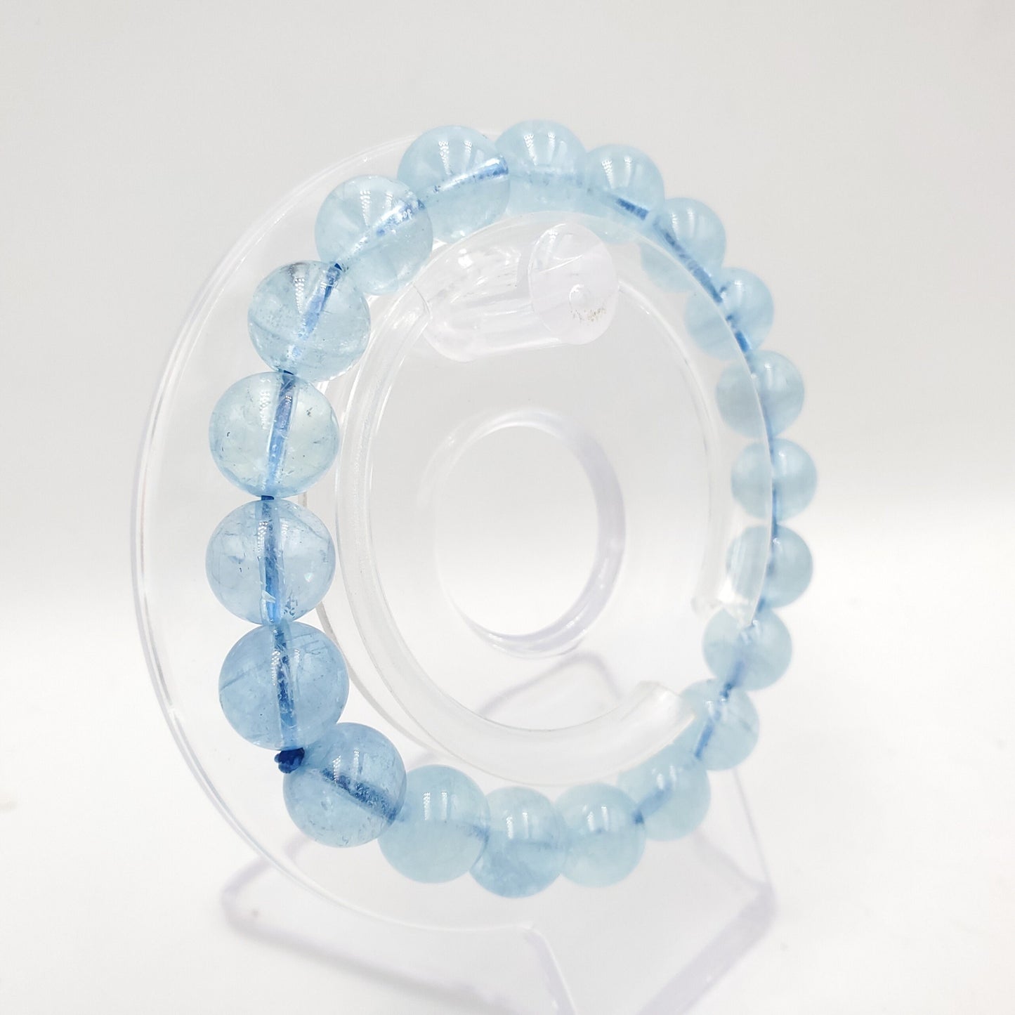 Yingmart 6mm to 13mm Natural Aquamarine Beaded Bracelet,Real Gemstone,Vintage Jewelry, Accessories