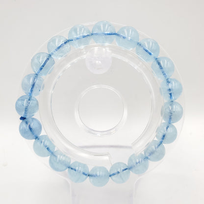Yingmart 6mm to 13mm Natural Aquamarine Beaded Bracelet,Real Gemstone,Vintage Jewelry, Accessories