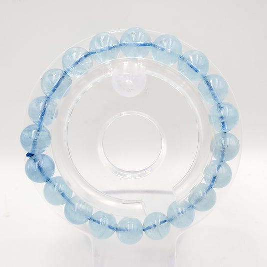 Yingmart 6mm to 13mm Natural Aquamarine Beaded Bracelet,Real Gemstone,Vintage Jewelry, Accessories