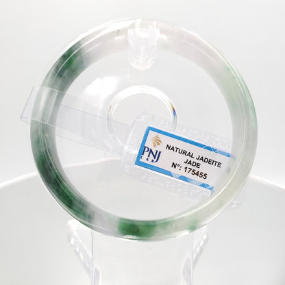 Yingmart 60mm Certified Natural Green White To Green. Purplish White. Grey Jade Bangle Bracelet, Real Gemstone Bracelet, Vintage Jewelry