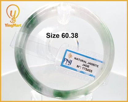 Yingmart 60mm Certified Natural Green White To Green. Purplish White. Grey Jade Bangle Bracelet, Real Gemstone Bracelet, Vintage Jewelry