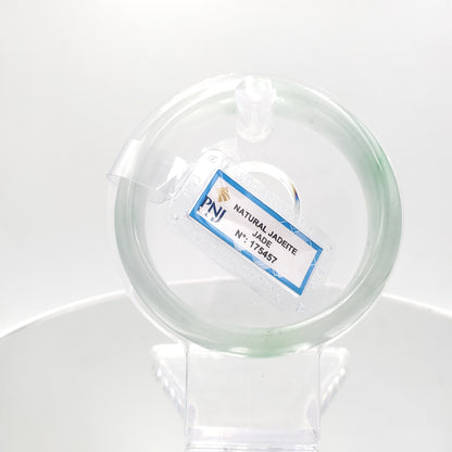 Yingmart 58mm Certified Natural Green White To Green. Grey White Jade Bangle Bracelet, Real Gemstone Bracelet,Vintage Jewelry