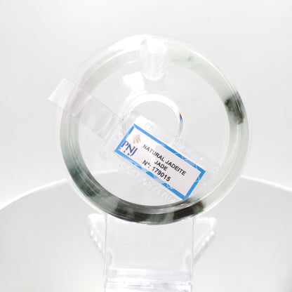 Yingmart 59mm Certified Natural grey green, purplish white, black brown spots jadeite jade bangle, Real Gemstone Bracelet,Vintage Jewelry