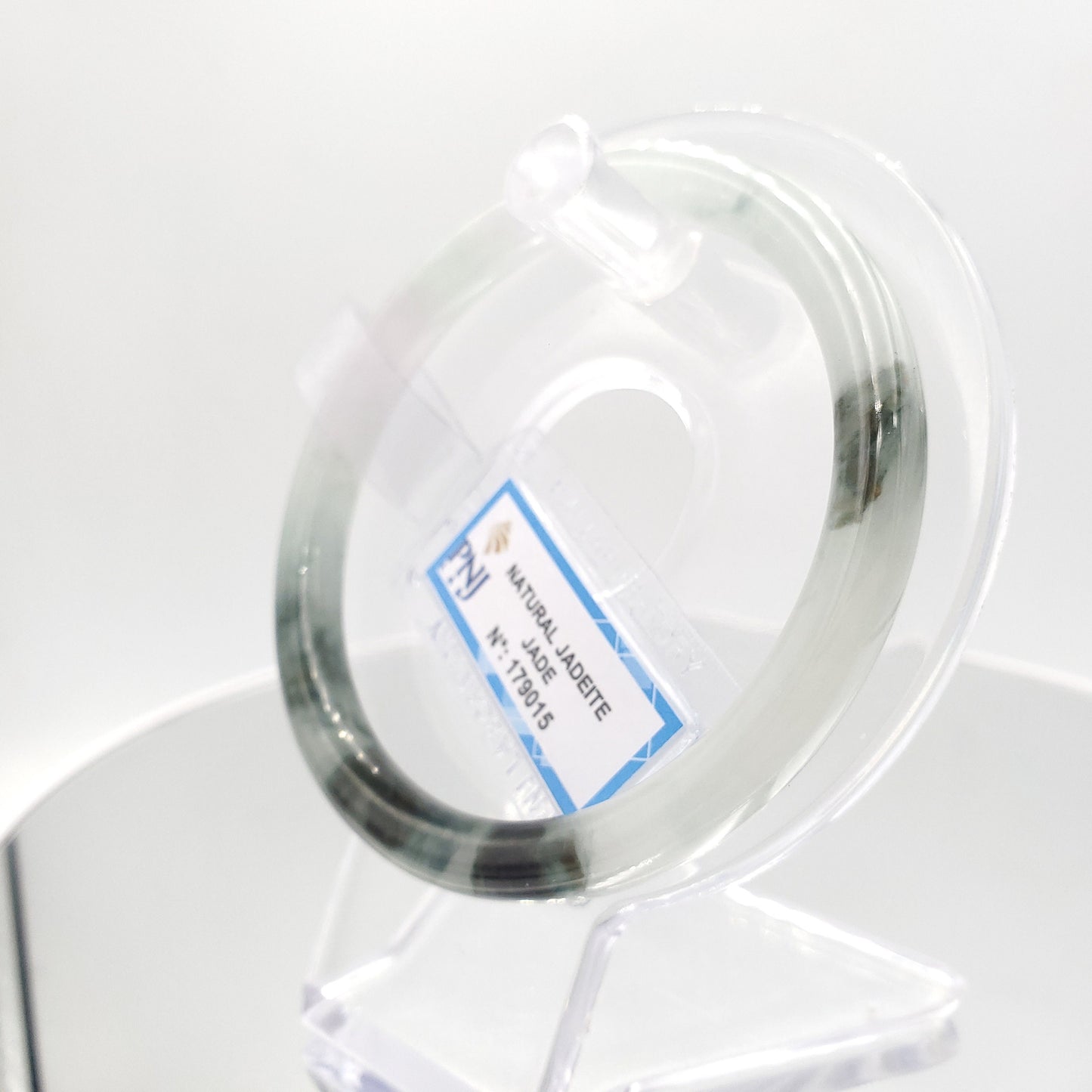 Yingmart 59mm Certified Natural grey green, purplish white, black brown spots jadeite jade bangle, Real Gemstone Bracelet,Vintage Jewelry