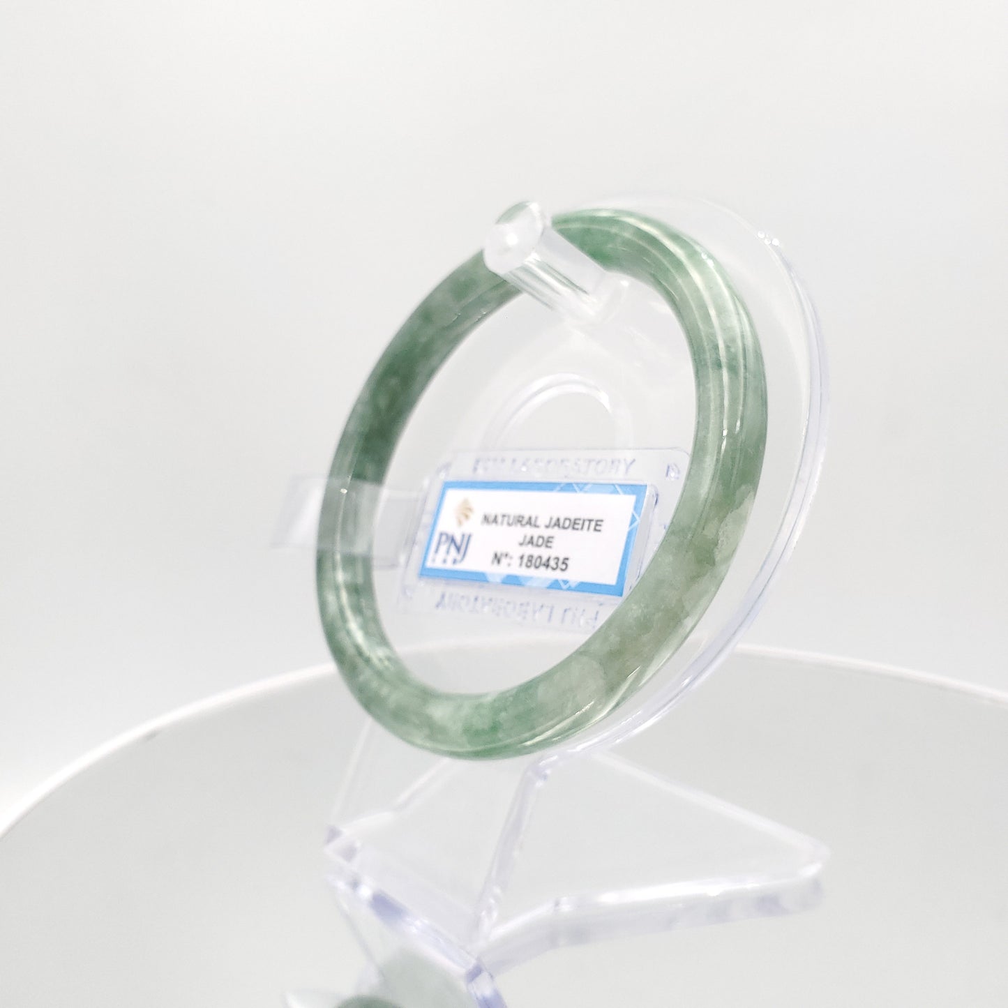 Yingmart 59mm PNJ180435 Certified Natural Greyish green, grey white jadeite jade bangle Bracelet, Real Gemstone Bracelet, Vintage Jewelry