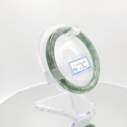 Yingmart 59mm PNJ180435 Certified Natural Greyish green, grey white jadeite jade bangle Bracelet, Real Gemstone Bracelet, Vintage Jewelry