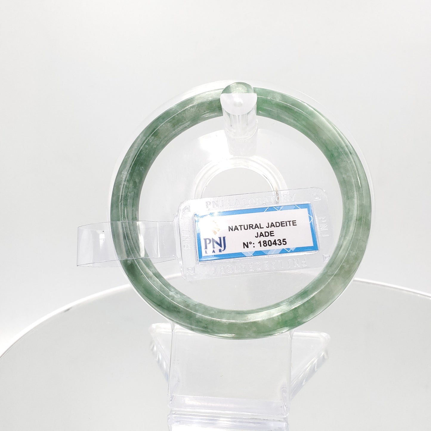 Yingmart 59mm PNJ180435 Certified Natural Greyish green, grey white jadeite jade bangle Bracelet, Real Gemstone Bracelet, Vintage Jewelry