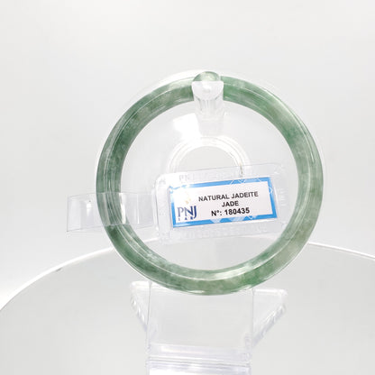 Yingmart 59mm PNJ180435 Certified Natural Greyish green, grey white jadeite jade bangle Bracelet, Real Gemstone Bracelet, Vintage Jewelry